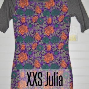 Floral Patterned Dress with Gray Sleeves